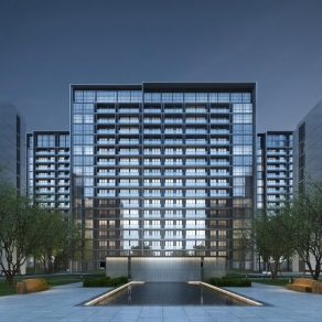 现代高层住宅外观3D模型下载